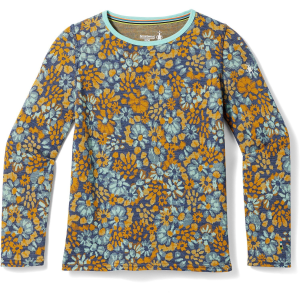 Kid's Smartwool Classic Thermal Base Layer Crew Top 2026 in Blue size X-Large