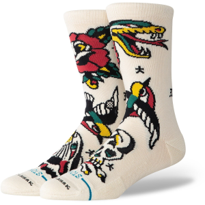 Stance Flash Crew Socks 2025 in Khaki size Medium | Nylon/Cotton/Elastane