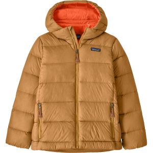 Kid's Patagonia Hi-Loft Down Sweater Hoodie 2025 in Gold size Small | Nylon/Plastic