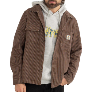 Rhythm Hickory Stripe Work Shirt Men's 2025 in Brown size Medium | Cotton