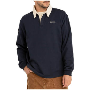 Rhythm Vintage Rugby Long-Sleeve Polo Men's 2025 Blue size Medium | Cotton