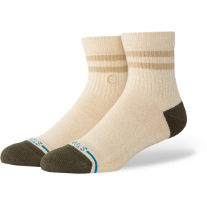 Stance Marled Stripe Quarter Socks 2025 in Ivory size Large | Nylon/Cotton/Elastane