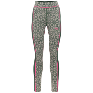 Women's Kari Traa Rose High Waisted Base Layer Pants 2026 in Green size X-Small | Wool/Micron