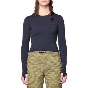 Women's Mountain Hardwear Peak Knit(TM) Long Sleeve Top 2025 in Black size Small | Nylon/Elastane