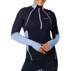 Women's Kari Traa Alma Half Zip Top 2026 in Blue size Small | Wool/Polyester