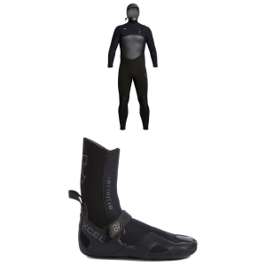 XCEL 5/4 Infiniti Hooded Wetsuit 2024 - LS Package (LS) + 6 Booties in Black size Ls/6 | Neoprene