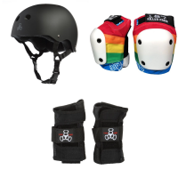 Triple 8 Sweatsaver Liner Skateboard Helmet 2025 - XS Package (XS) + S Adult Knee Pads in Black size X-Small/Small | Nylon