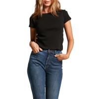 Women's Volcom One Of Each Baby Shirt 2022 in Black size Medium | Cotton