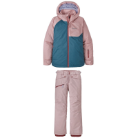 Kid's Patagonia Snowbelle Jacket Girls' 2023 - XS Blue Package (XS) + 2X-Large Bindings in Mauve size Xs/Xxl | Polyester