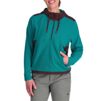Women's Outdoor Research Trail Mix Pullover Hoodie 2023 in Green size Medium | Nylon/Spandex/Polyester