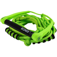 Ronix 11 Handle + 25ft 5-Section Silicone Bungee Surf Rope 2024 in Green