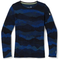 Kid's Smartwool 250 Baselayer Pattern Crew Top 2023 in Blue size X-Large