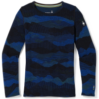 Kid's Smartwool 250 Baselayer Pattern Crew Top 2023 in Blue size X-Small