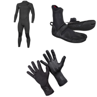 O'Neill 4/3 Ninja Chest Zip Wetsuit 2022 - LS Package (LS) + 12 Bindings in Black size Ls/12 | Rubber/Neoprene