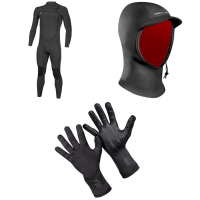 O'Neill 4/3 Ninja Chest Zip Wetsuit 2022 - Medium/Small Package (Medium/Small) + XXS Bindings in Black size Ms/Xxs | Rubber/Neoprene