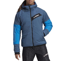 Adidas Techrock Stretch Primaloft Hooded Jacket 2022 in Blue size Medium | Nylon/Elastane