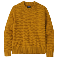 Women's Patagonia Recycled Wool Crewneck Sweater 2022 in Gold size X-Small | Nylon/Wool