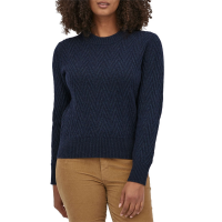 Women's Patagonia Recycled Wool Crewneck Sweater 2022 in Blue size X-Large | Nylon/Wool