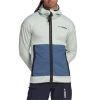 Adidas Terrex Tech Flooce Hooded Jacket 2022 in Green size Medium | Elastane/Polyester