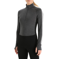 Women's Icebreaker 260 ZoneKnit Long-Sleeve Half Zip Top 2024 in Black size X-Large | Wool