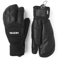 Hestra Vertical Cut CZone 3-Finger Mittens 2024 in Black size 10 | Leather/Polyester