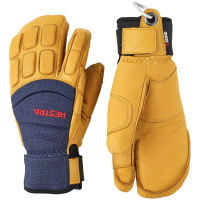 Hestra Vertical Cut CZone 3-Finger Mittens 2024 in Blue size 9 | Leather/Polyester