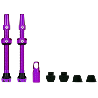 Muc-Off Tubeless V2 Valve Pair 2024 in Purple size Presta 44mm | Aluminum/Rubber