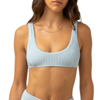 Women's Rhythm Isla Rib Crop Top 2023 in Blue size X-Small | Nylon/Spandex/Polyester