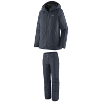 Women's Patagonia Insulated Powder Town Jacket 2023 - Medium Blue Package (M) + X-Large Bindings in Red size M/Xl | Polyester