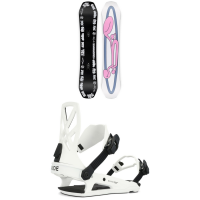 Ride Benchwarmer Snowboard 2024 - 154W Package (154W cm) + M Bindings in White size 154W/M | Nylon/Rubber/Bamboo