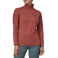 Women's Patagonia R1 Pullover 2024 Burl in Red size Small | Spandex/Polyester