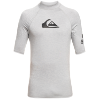 Quiksilver All Time Short Sleeve Rashguard 2022 in Gray size Small | Elastane/Polyester