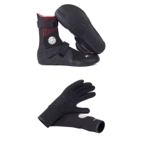 Rip Curl 5mm Flashbomb Hidden Split Toe Boots 2021 - 7 Package (7) + M Gloves in Black size 7/M | Neoprene