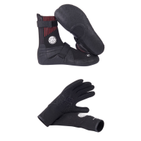 Rip Curl 5mm Flashbomb Round Toe Boots 2021 - 8 Package (8) + X-Large Gloves in Black size 8/Xl