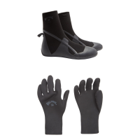 Billabong 5mm Absolute Round Toe Wetsuit Boots 2022 - 8 Package (8) + XS Gloves in Black size 8/Xs | Nylon/Neoprene
