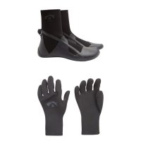 Billabong 5mm Absolute Split Toe Wetsuit Boots 2022 - 12 Package (12) + XS Gloves in Black size 12/Xs | Nylon/Neoprene