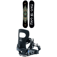 Women's GNU Asym Ladies Choice C2X Snowboard 2023 - 145.5 Package (145.5 cm) + M Womens | Aluminum in White size 145.5/M | Aluminum/Polyester