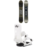 Ride Manic Snowboard 2023 - 161W Package (161W cm) + M/L Mens in White size 161W/M/L