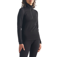 Women's Icebreaker 260 Tech Long Sleeve Half Zip Top 2024 in Black size X-Large | Wool