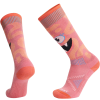 Kid's Le Bent Monster Party Light Snow Socks 2025 in Pink size Medium | Nylon/Wool/Elastane