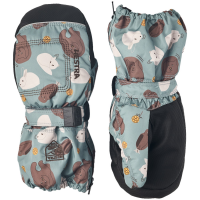 Kid's Hestra Baby Zip Long Mittens Little 2025 in Blue size 4 | Spandex/Polyester/Micron