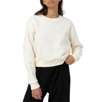 Women's Rhythm Classic Crew Neck Fleece Sweater 2024 in White size Small | Cotton/Polyester