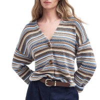 Women's Barbour Blakeney Knitted Cardigan Sweater 2024 in Brown size 8 | Cotton/Polyester