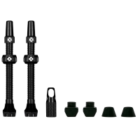 Muc-Off Tubeless V2 Valve Pair 2024 in Black size Presta 44mm | Aluminum/Rubber