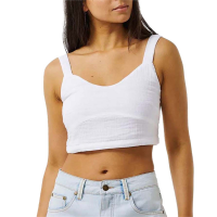 Women's Rip Curl Premium Surf Crop Top 2024 in White size Medium | Cotton