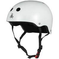 Triple 8 The Certfied Sweatsaver Skateboard Helmet 2025 in White size Small/Medium