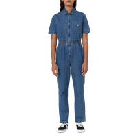 Women's Dickies Houston Denim Coverall 2024 Pant in Blue size Medium | Cotton/Denim