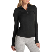 Women's Vuori Halo Essential Half Zip 2024 in Black size X-Small | Elastane/Polyester