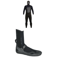 XCEL 5/4 Infiniti Hooded Wetsuit 2025 - Medium/Large Package (Medium/Large) + 5 Booties in Black size Ml/5 | Neoprene