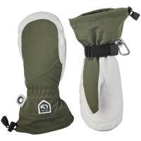 Women's Hestra Heli Mittens 2025 in Green size 7 | Leather/Polyester